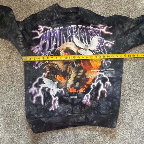 Civil Regime Skull & Snake Blooming Through Chaos Pullover Sweater Size Large - Picture 10 of 13